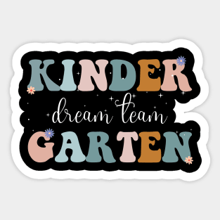 Retro Kindergarten Dream Team Groovy Teacher Back to School Sticker